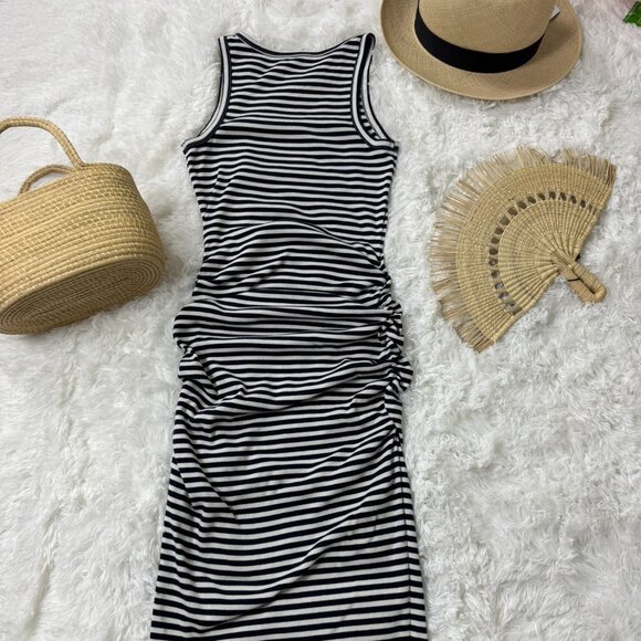 ✨ A New Day Target Women’s Rib Knit Side Ruched Dress Navy Blue XS - Like New! - Picture 6 of 7